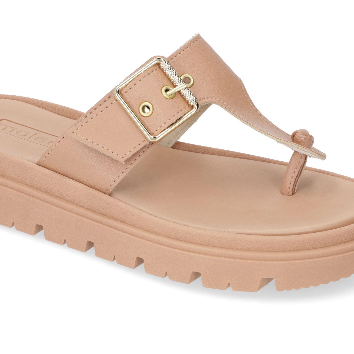 Sandalia Plana Moleca Nude 15623-4