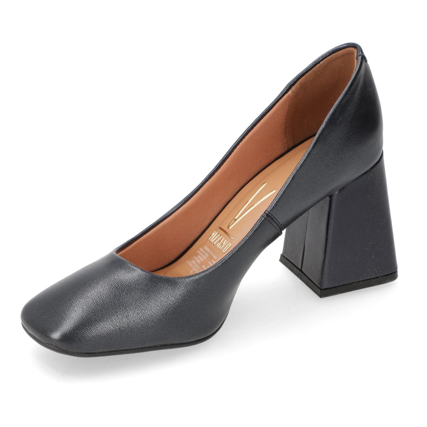 Zapato Taco Vizzano Negro Taco 10 Cm Efecto Cuero  Negro Metalizado Premium-2
