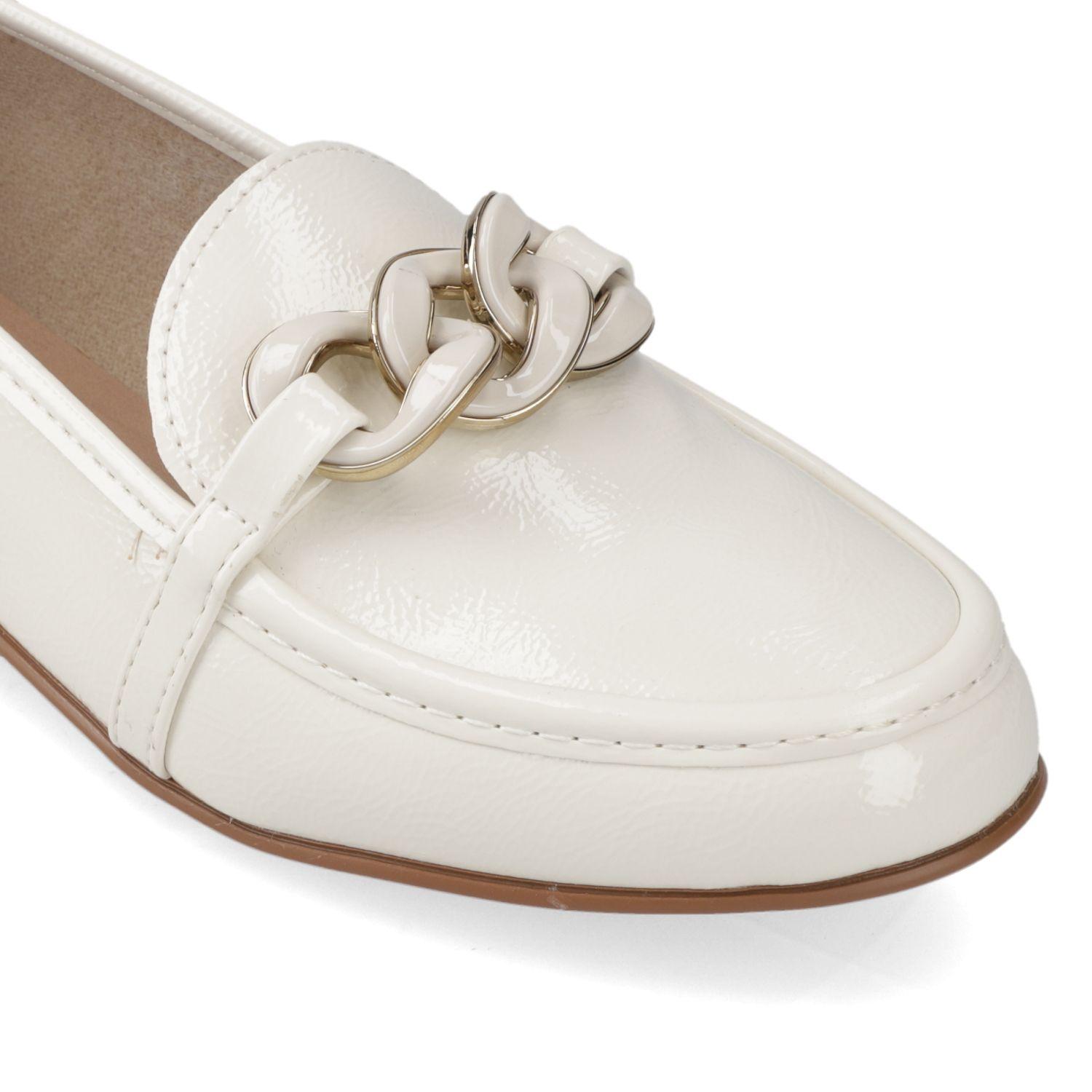 Mocasin Beira Rio Blanco Efecto Cuero  Blanco Off Verniz Glam-5