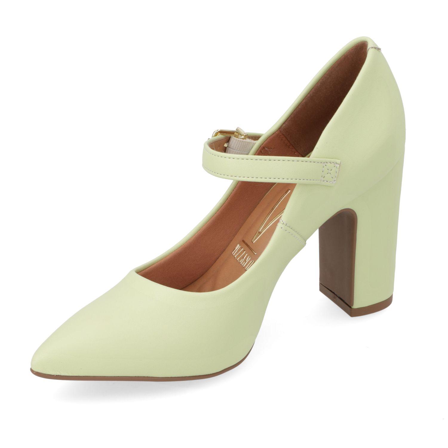 Zapato Taco Vizzano Amarillo Taco 10 Cm Efecto Cuero  Menta 1127 Pelica-2