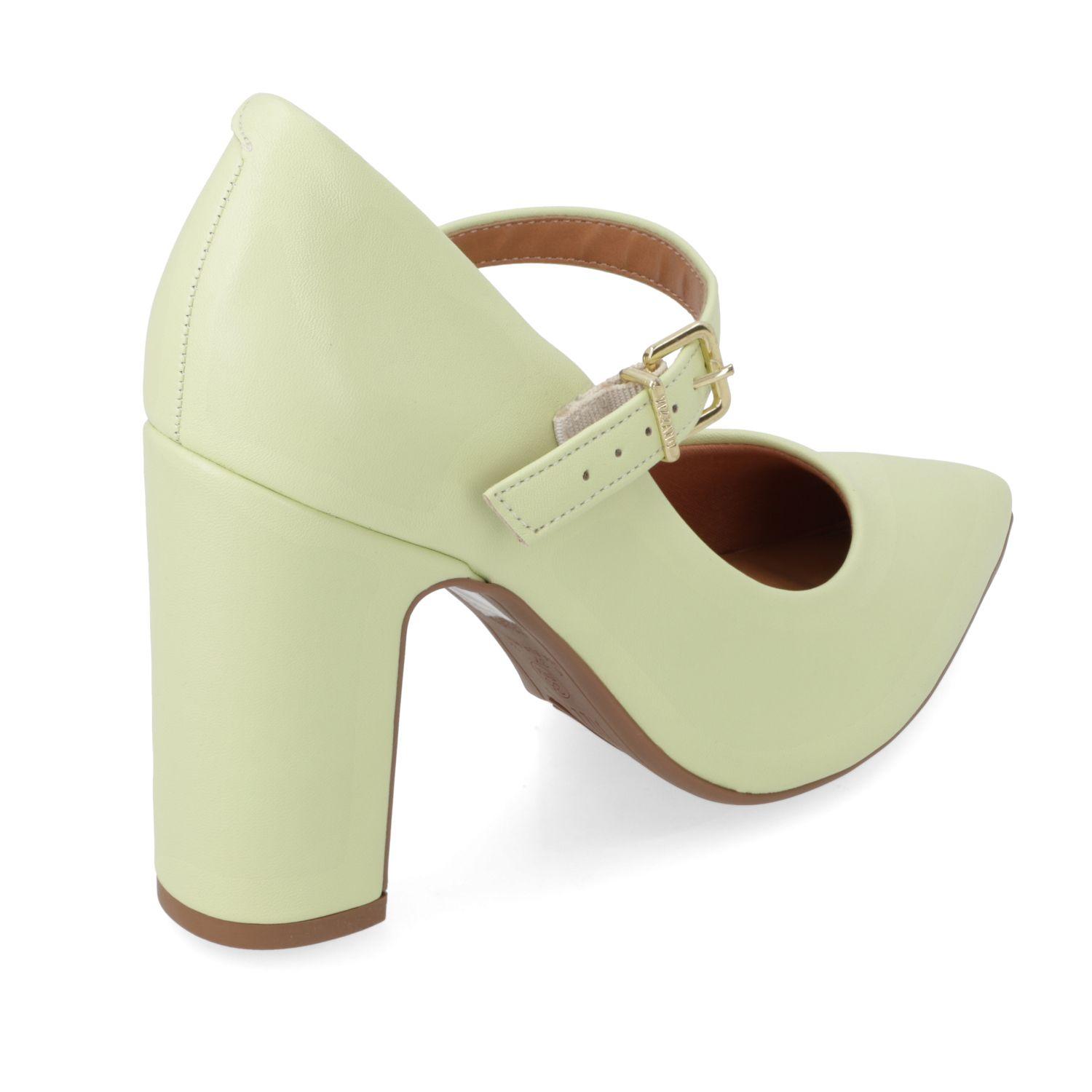 Zapato Taco Vizzano Amarillo Taco 10 Cm Efecto Cuero  Menta 1127 Pelica-3