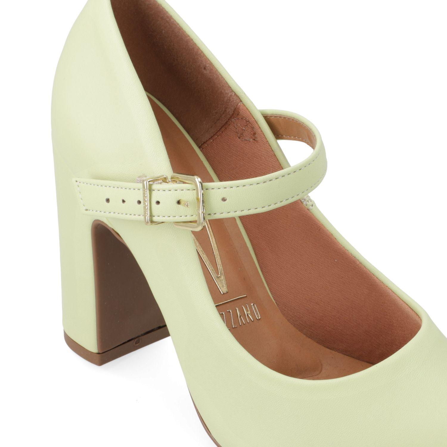 Zapato Taco Vizzano Amarillo Taco 10 Cm Efecto Cuero  Menta 1127 Pelica-4