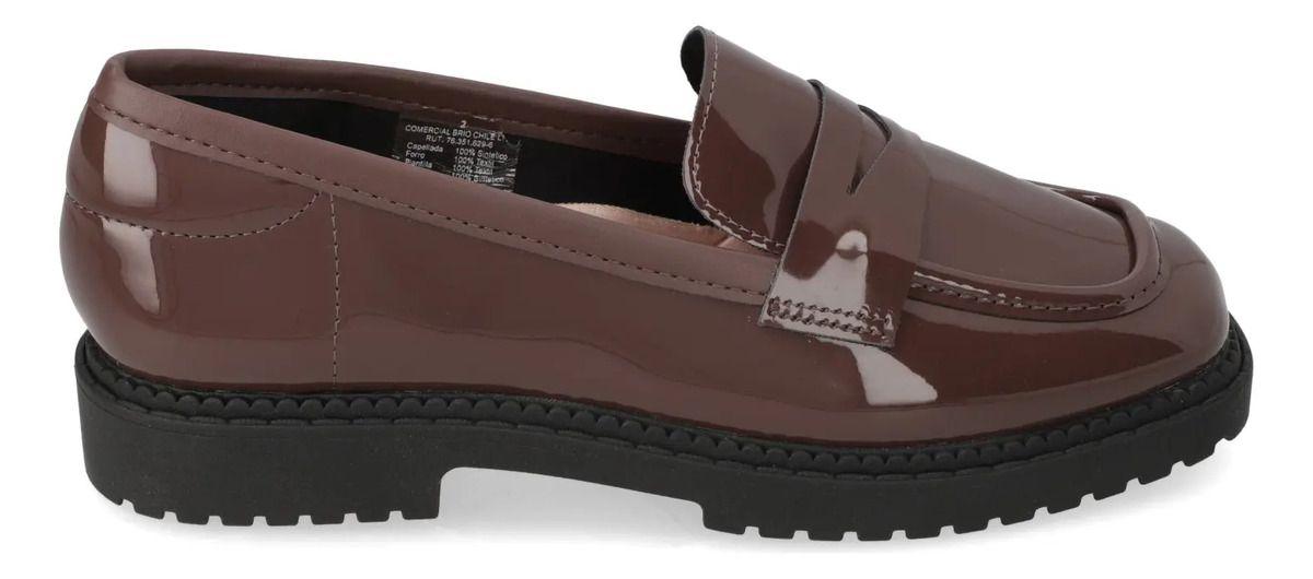 Mocasines Charol Chocolate Moleca-2