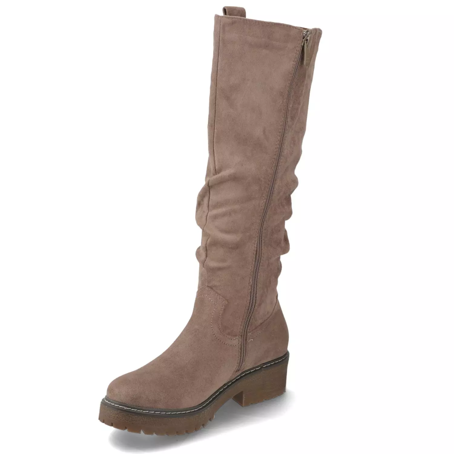 Bota Plana Taupe New Walk-2