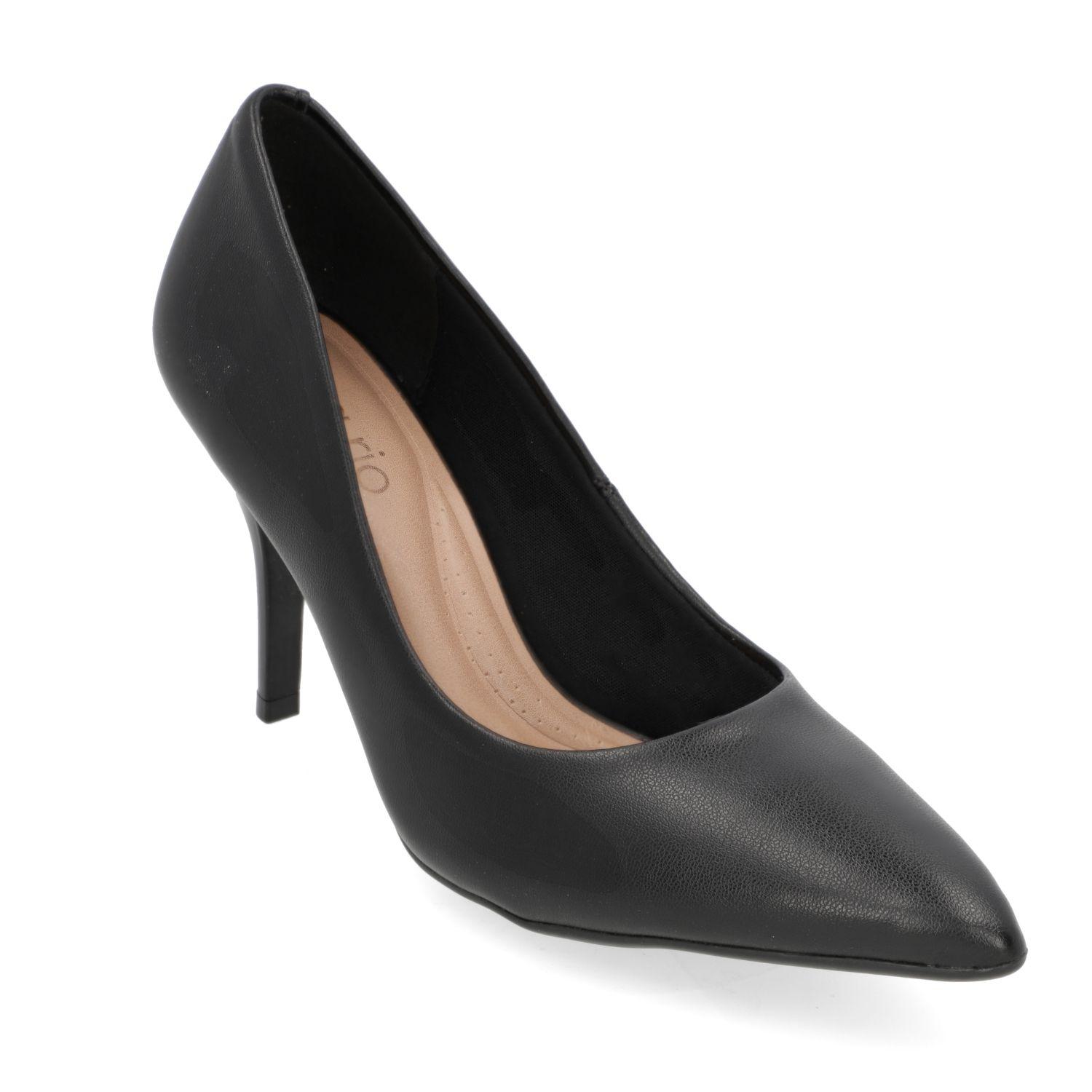 Stiletto Beira Rio Negro Taco 10 Cm Efecto Cuero  Negro Napa Turim-1