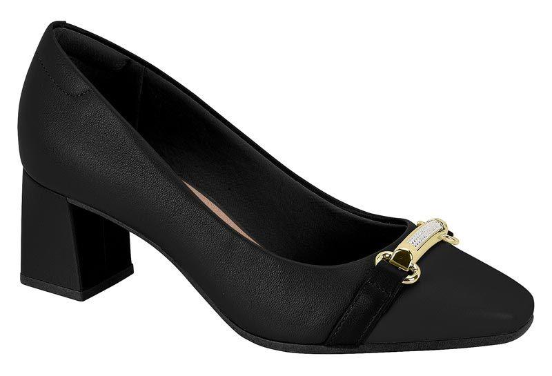 Stiletto Beira Rio Negro Taco 5 Cm Efecto Cuero  Negro Napa Turim-0