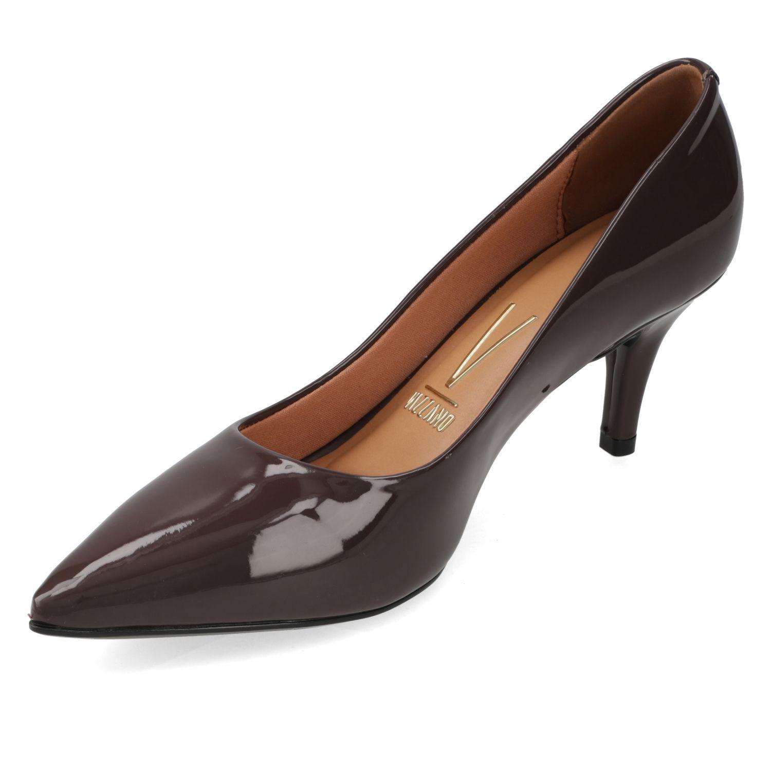 Stiletto 7 cm Cacao Efecto Charol Vizzano-2