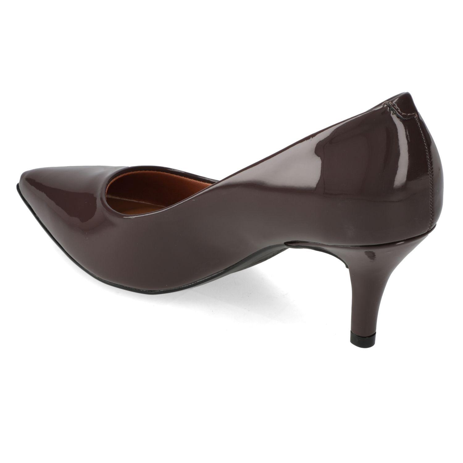 Stiletto 7 cm Cacao Efecto Charol Vizzano-3