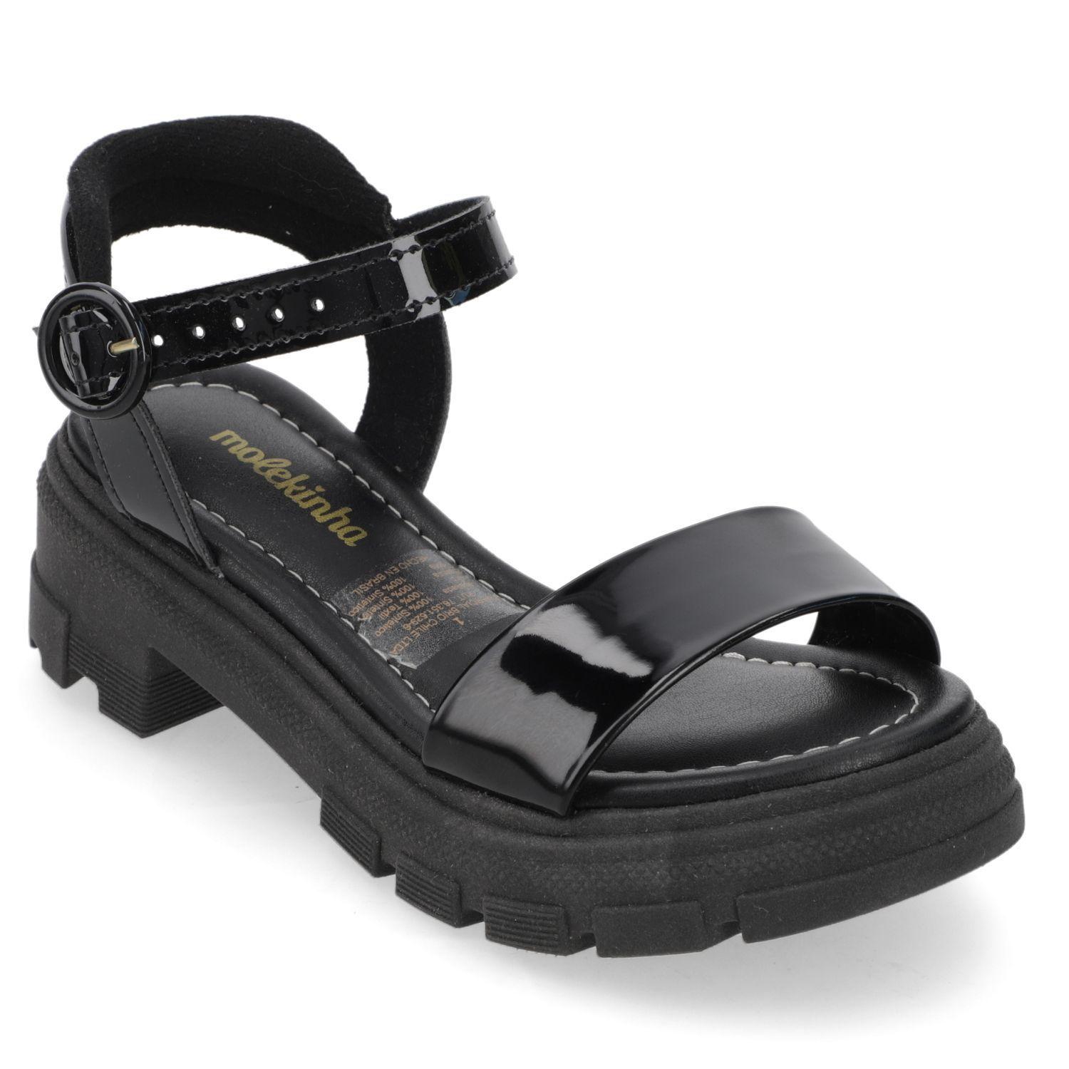 Sandalia Negra Niña con Plataforma Molekinha-0