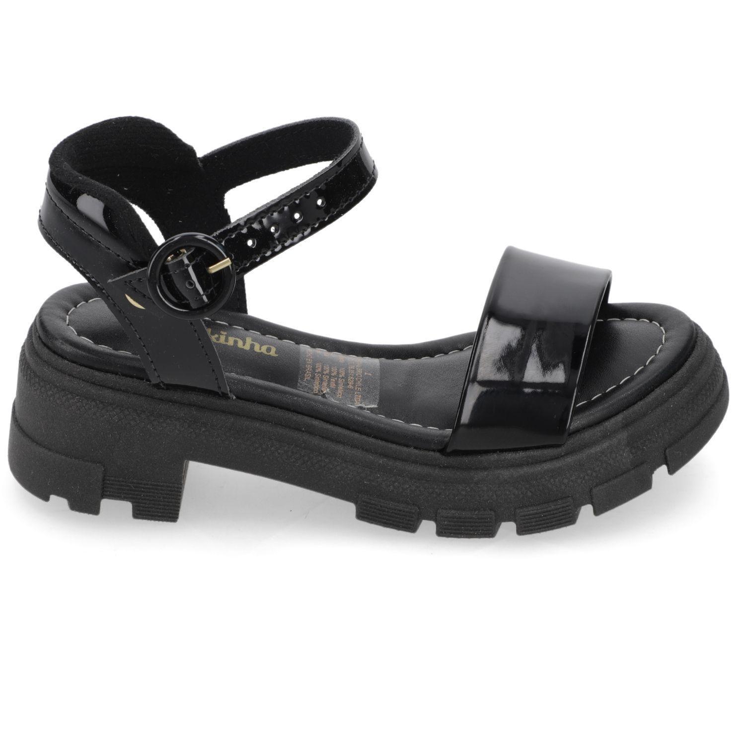 Sandalia Negra Niña con Plataforma Molekinha-1