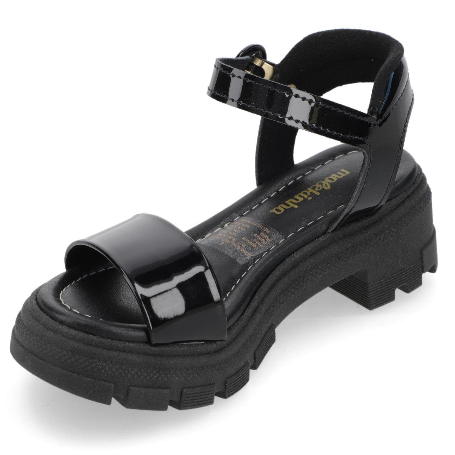 Sandalia Negra Niña con Plataforma Molekinha-3