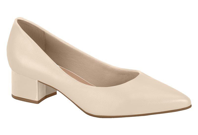 Zapato Taco Beira Rio Crema Taco 5 Cm-0