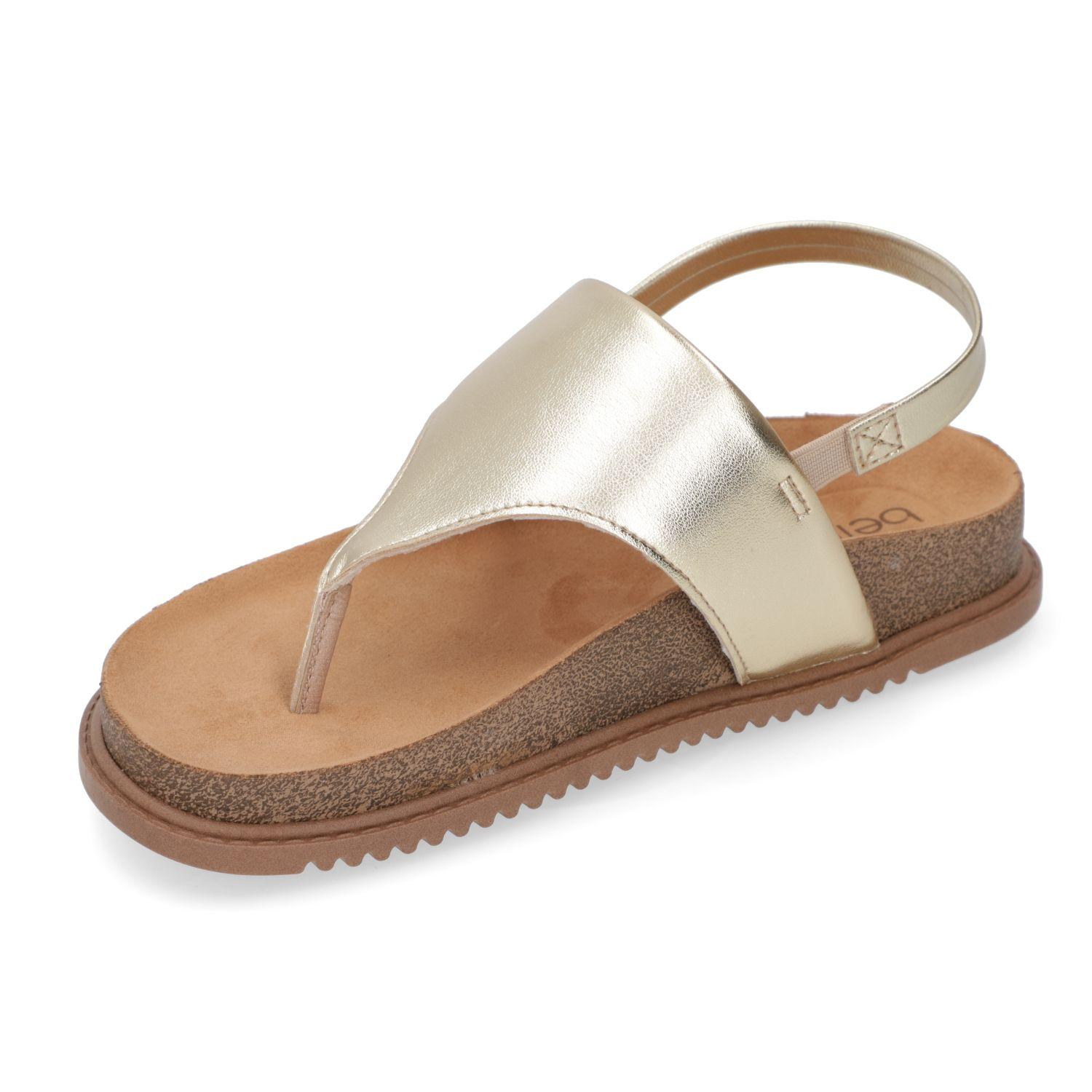 Sandalia Plana Beira Rio Dorado Metalico 14561-2