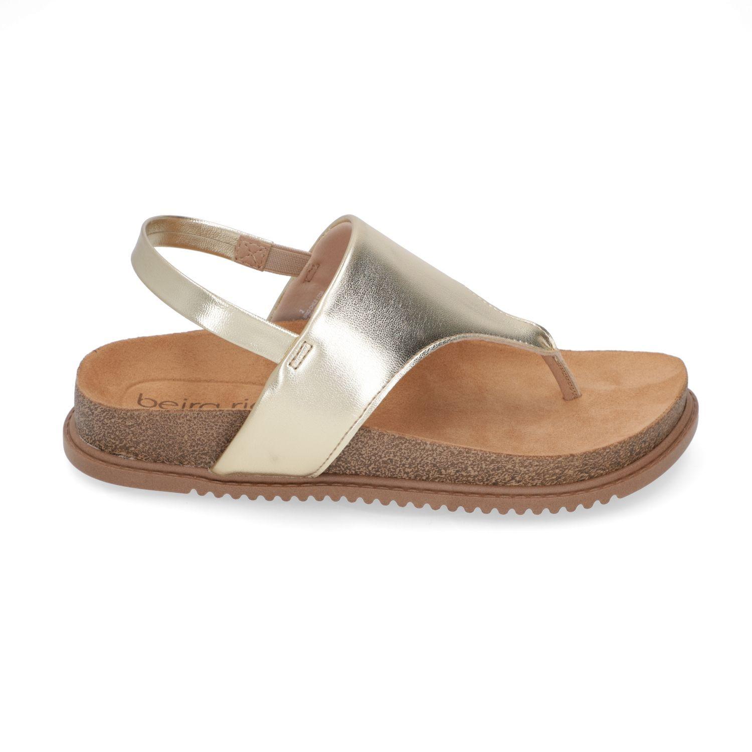 Sandalia Plana Beira Rio Dorado Metalico 14561-0