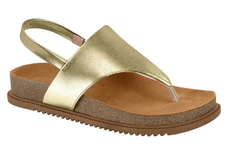 Sandalia Plana Beira Rio Dorado Metalico 14561-5