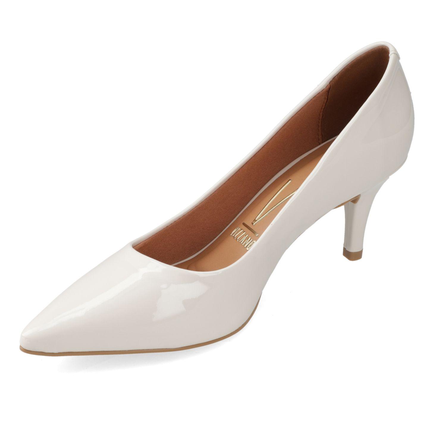 Zapato Mujer Taco Aguja Stiletto Charol Blanco  Vizzano-2