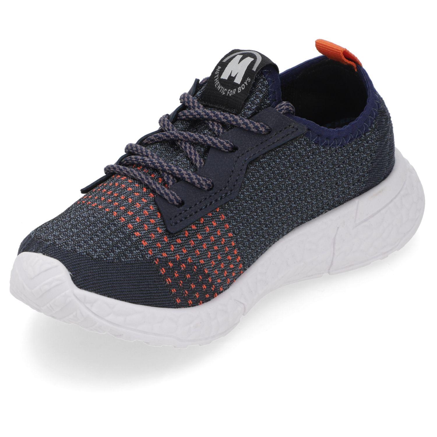 Zapatilla Deportiva Niño Azul Marino con Detalles Naranjos-2