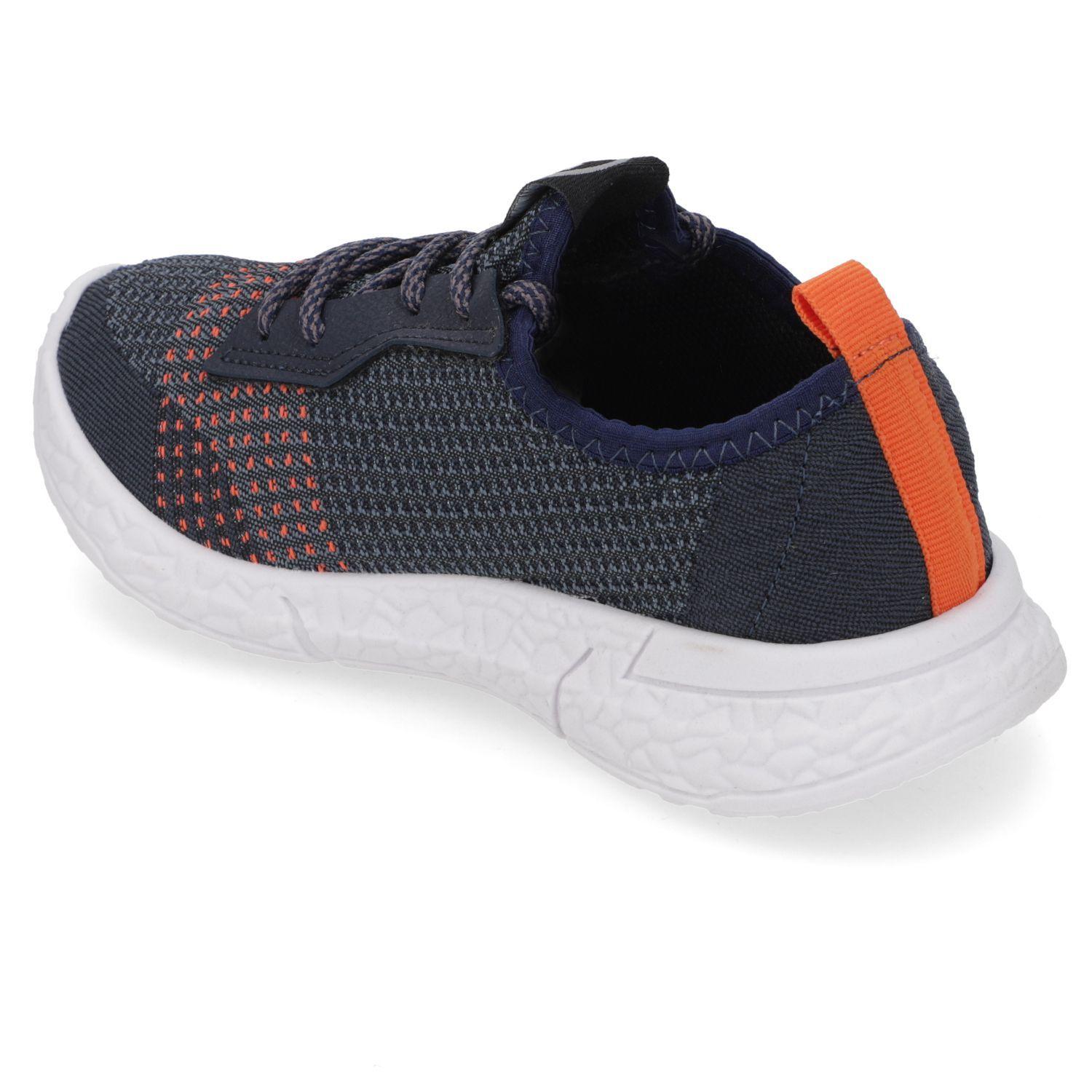Zapatilla Deportiva Niño Azul Marino con Detalles Naranjos-3