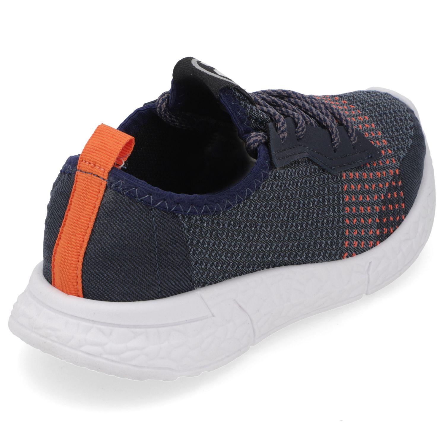 Zapatilla Deportiva Niño Azul Marino con Detalles Naranjos-4