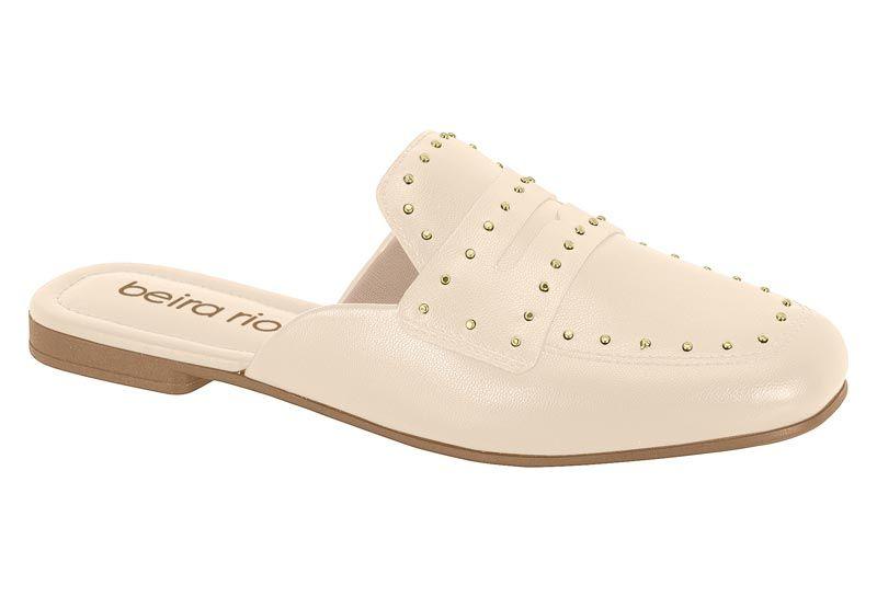 Babucha Beira Rio Crema Efecto Cuero-0