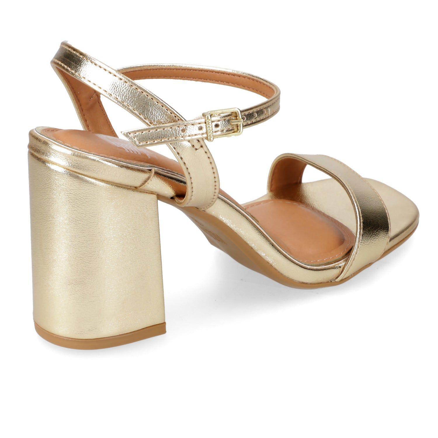 Sandalia Taco Cuadrado Eco Cuero Dorado Vizzano-3