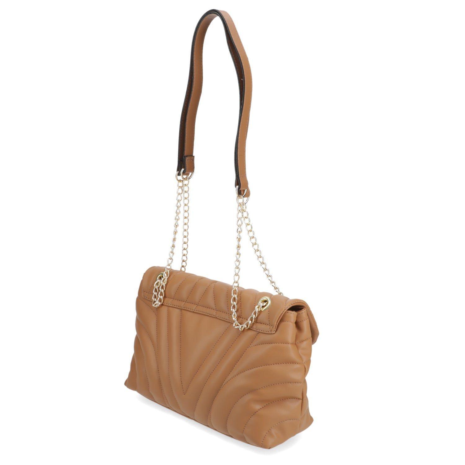 Cartera Bandolera Mujer Vizzano Camel Acolchada con Cadena-2