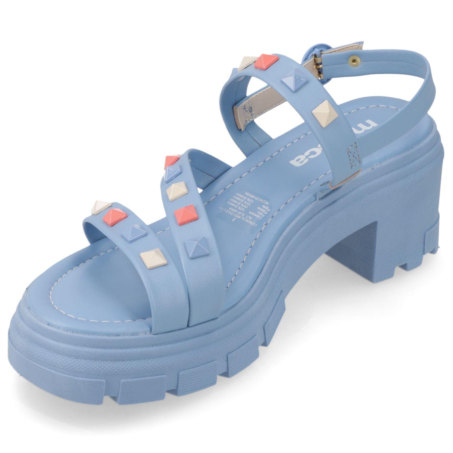 Sandalia Taco Moleca Celeste 10923-2