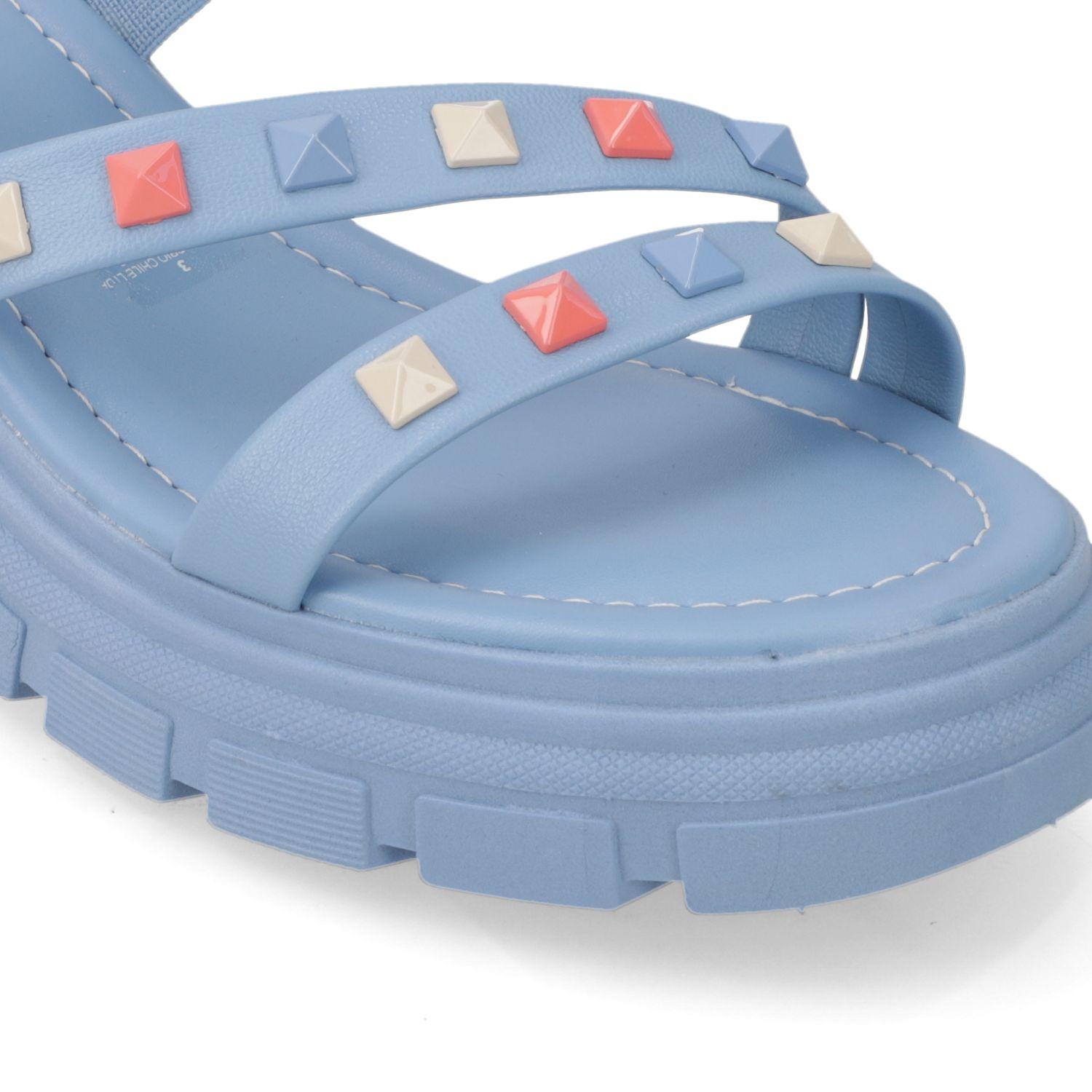 Sandalia Taco Moleca Celeste 10923-5