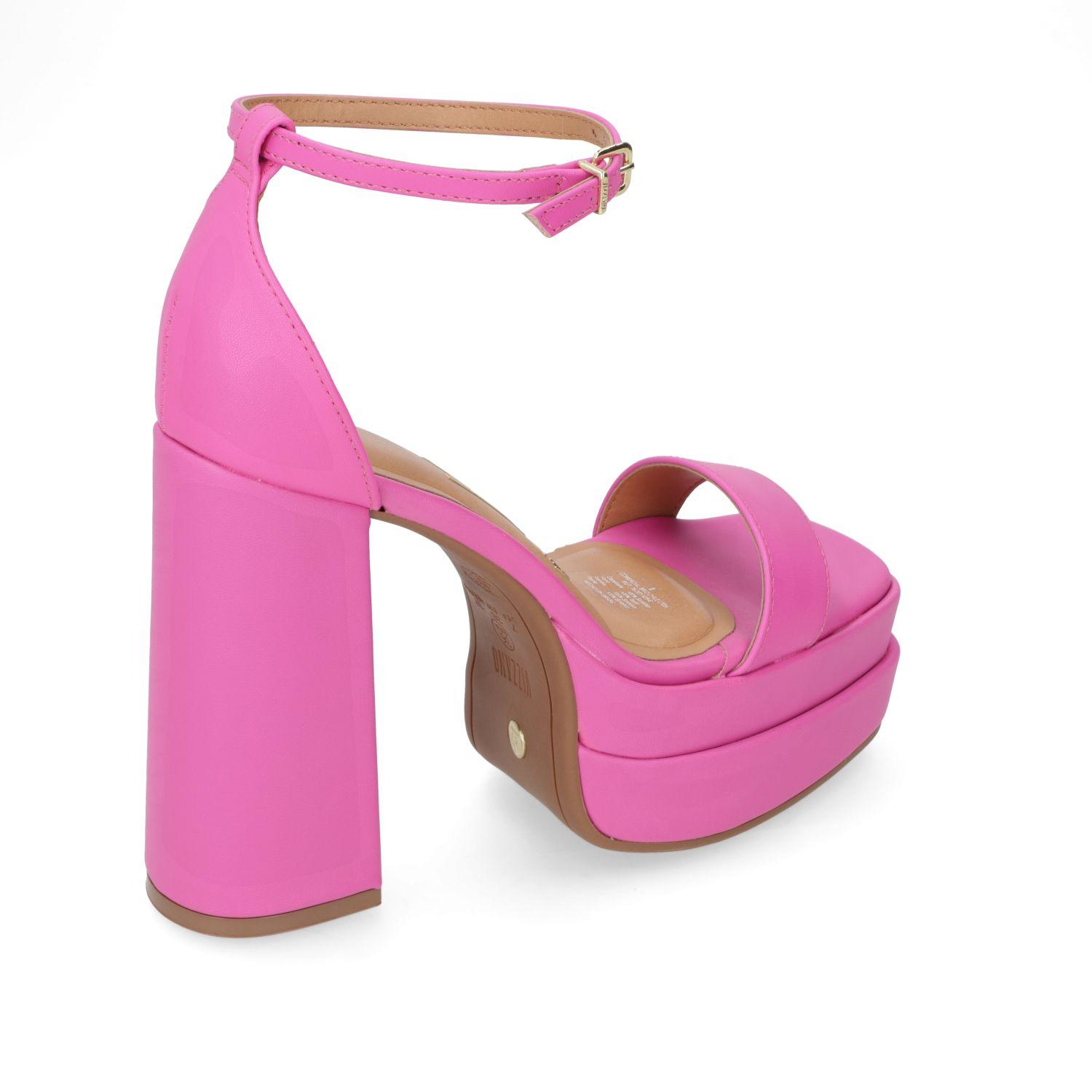 Sandalia Taco Vizzano Rosado Brillante Efecto Cuero-3
