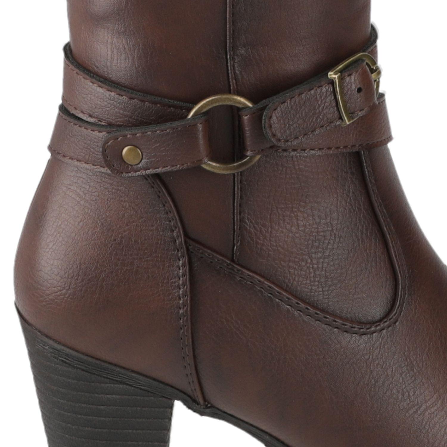 Bota Taco Ancho Dorette Café-5