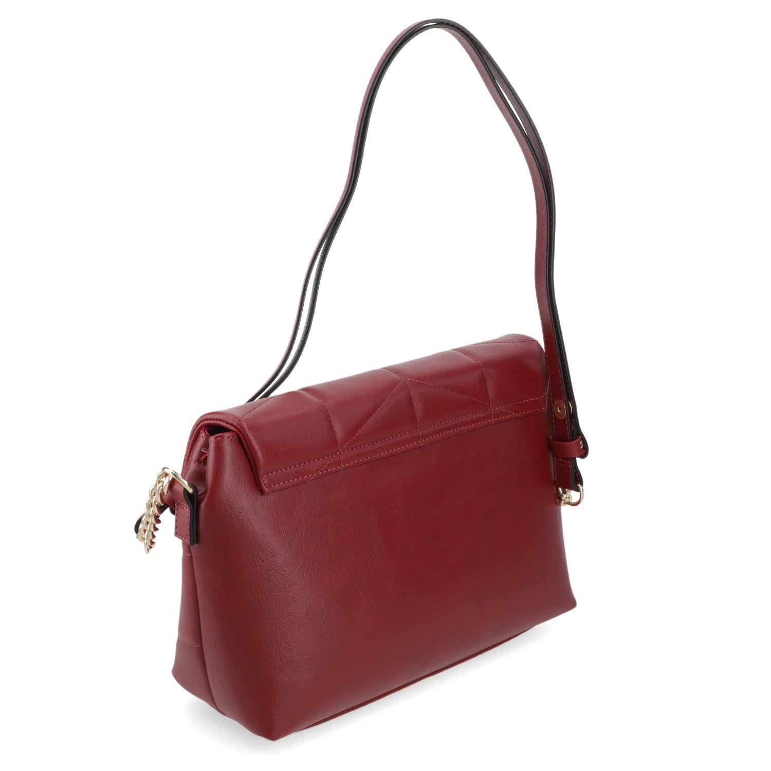 Cartera Bandolera Roja Vizzano con Detalle "V" Metálica-2