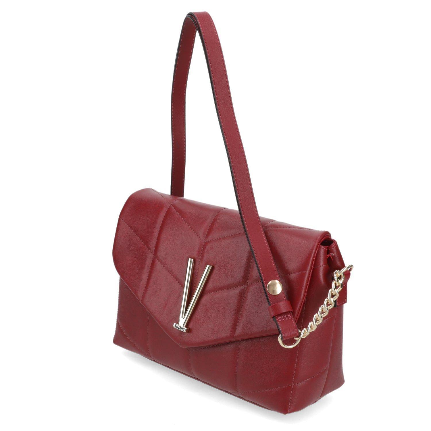 Cartera Bandolera Roja Vizzano con Detalle "V" Metálica-4