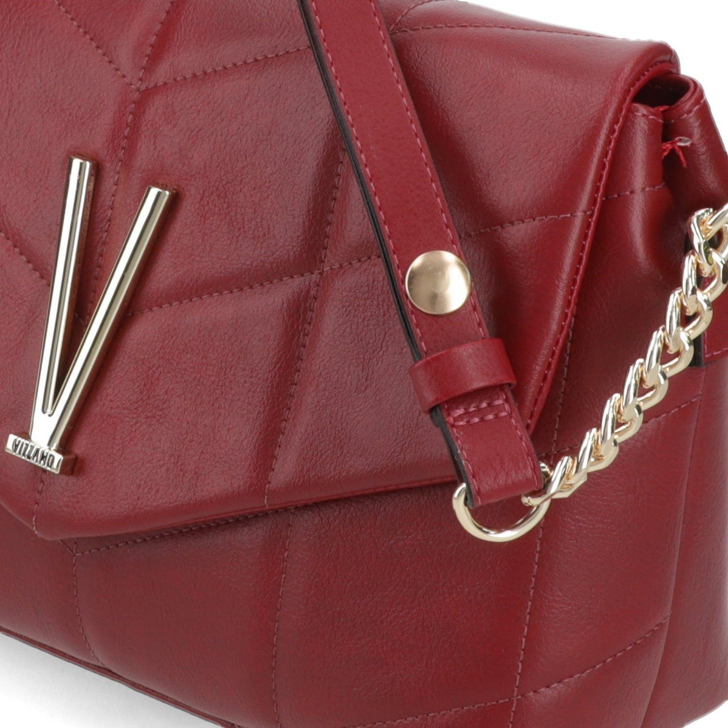 Cartera Bandolera Roja Vizzano con Detalle "V" Metálica-5