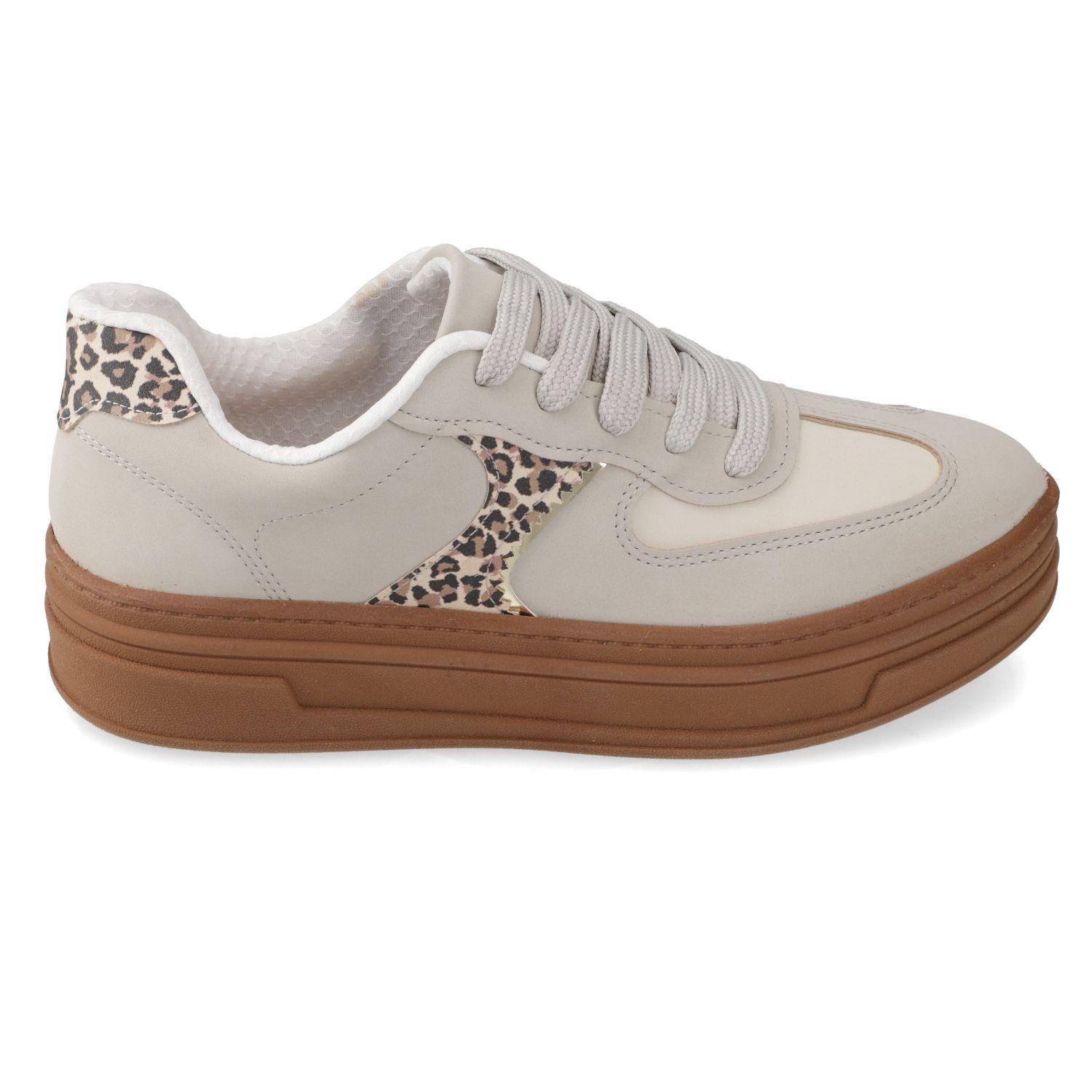 Zapatillas Casuales Gris Animal Print Beira Rio-1