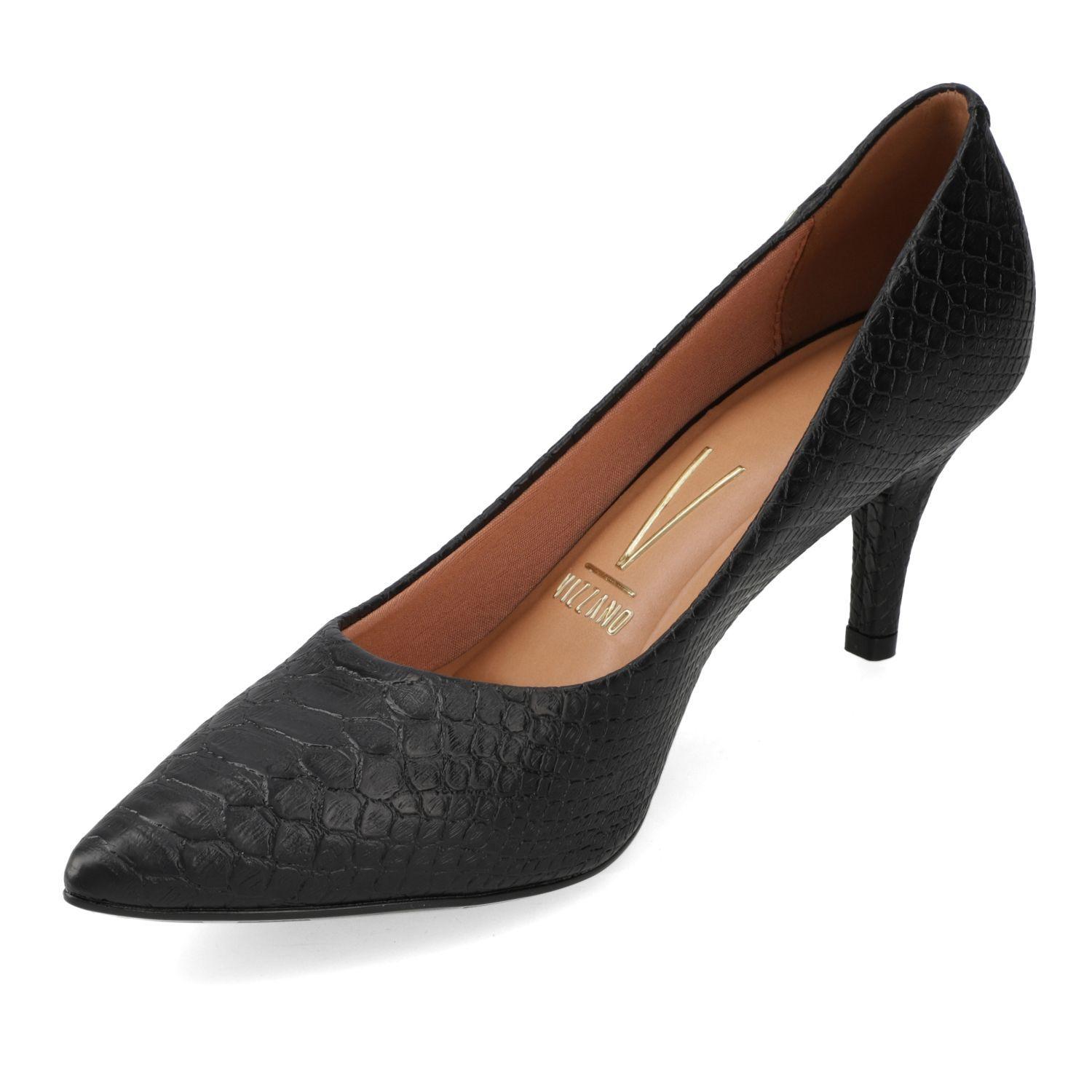 Stiletto Vizzano Mujer 7 cm Croco Negro-2