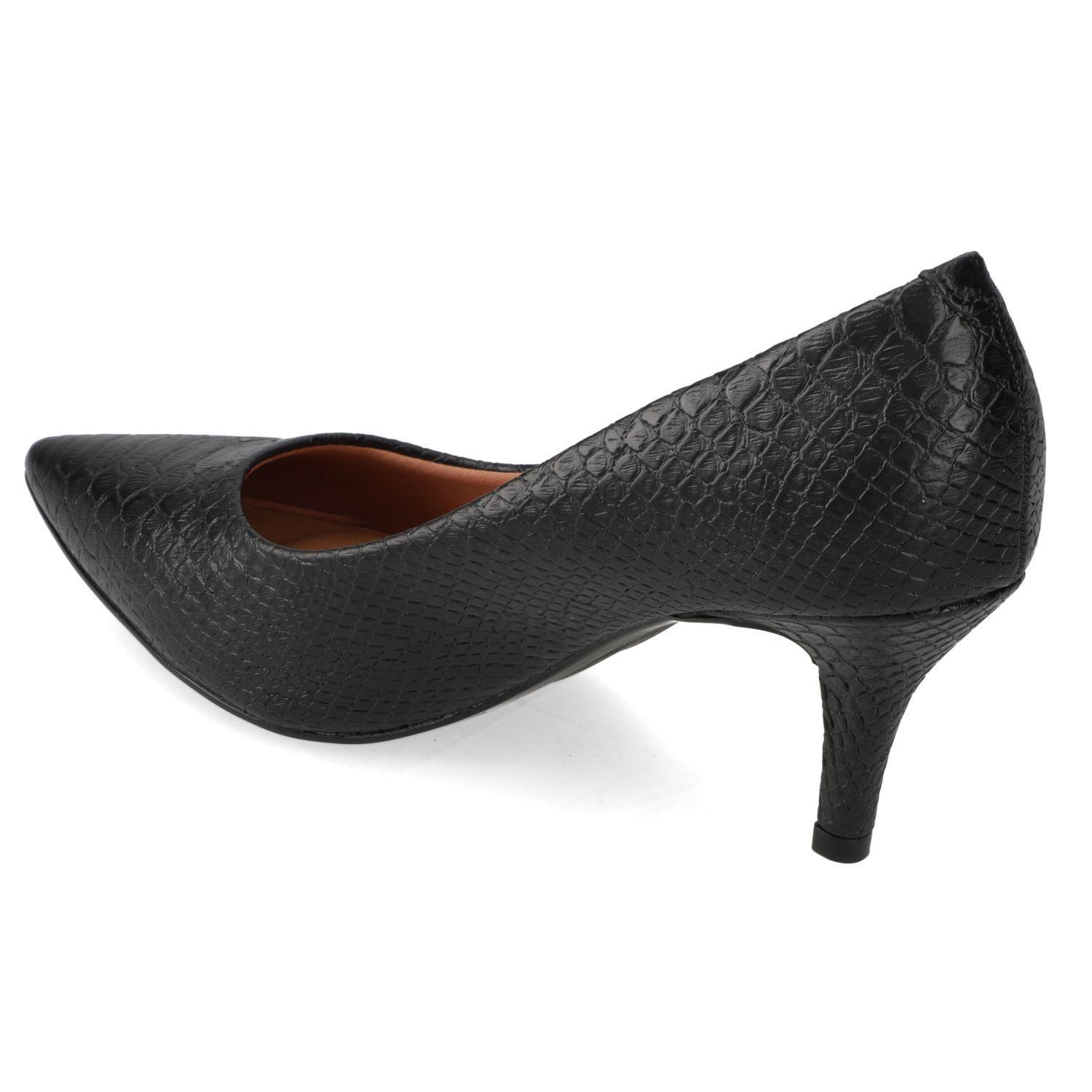 Stiletto Vizzano Mujer 7 cm Croco Negro-3