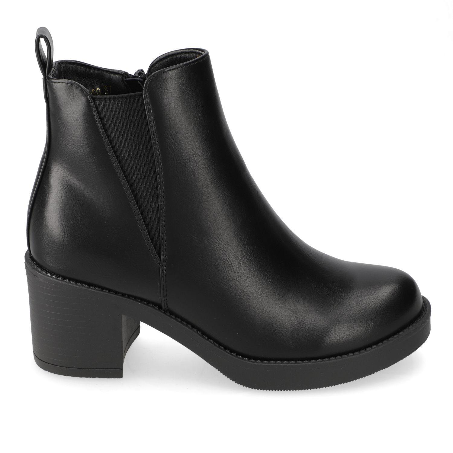 Botin Mujer New Walk Taco Ancho 5 cm Negro-1