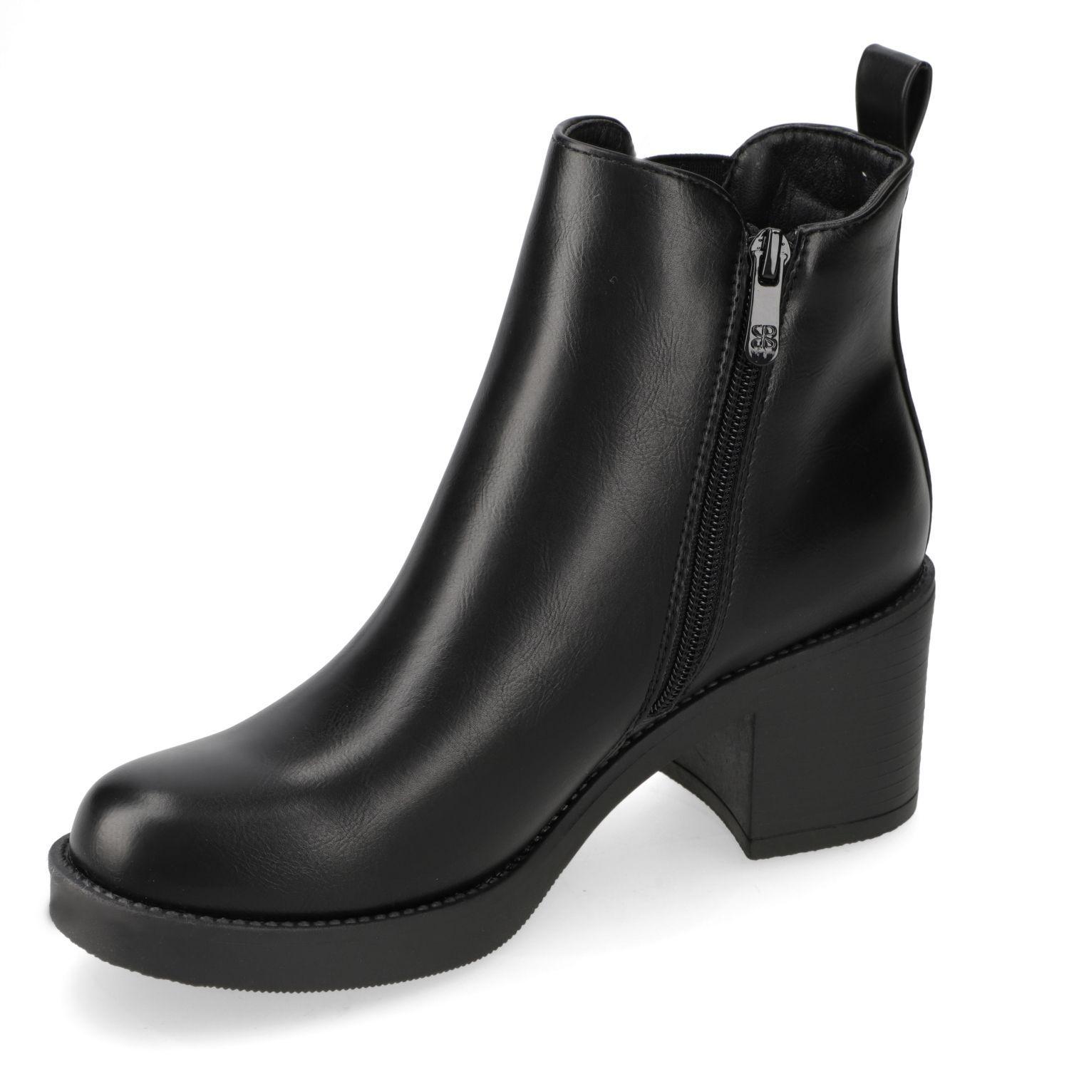 Botin Mujer New Walk Taco Ancho 5 cm Negro-2