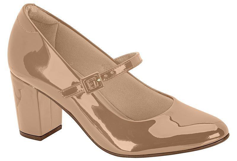 Zapato Mujer Taco Cuadrado Charol Beige 7377-118- Modare-0