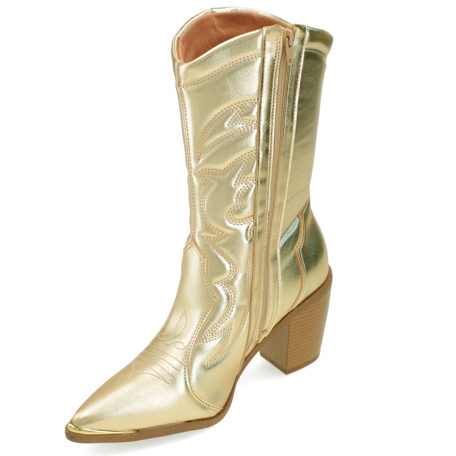 Bota Texana Dorada Vizzano-2
