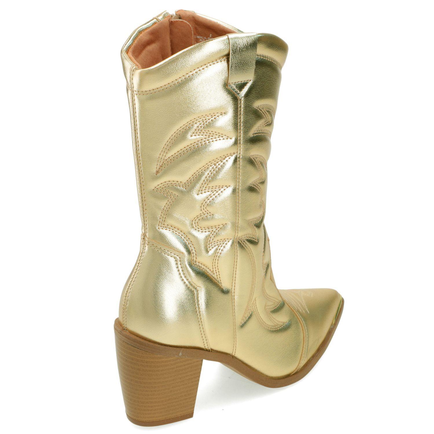 Bota Texana Dorada Vizzano-4