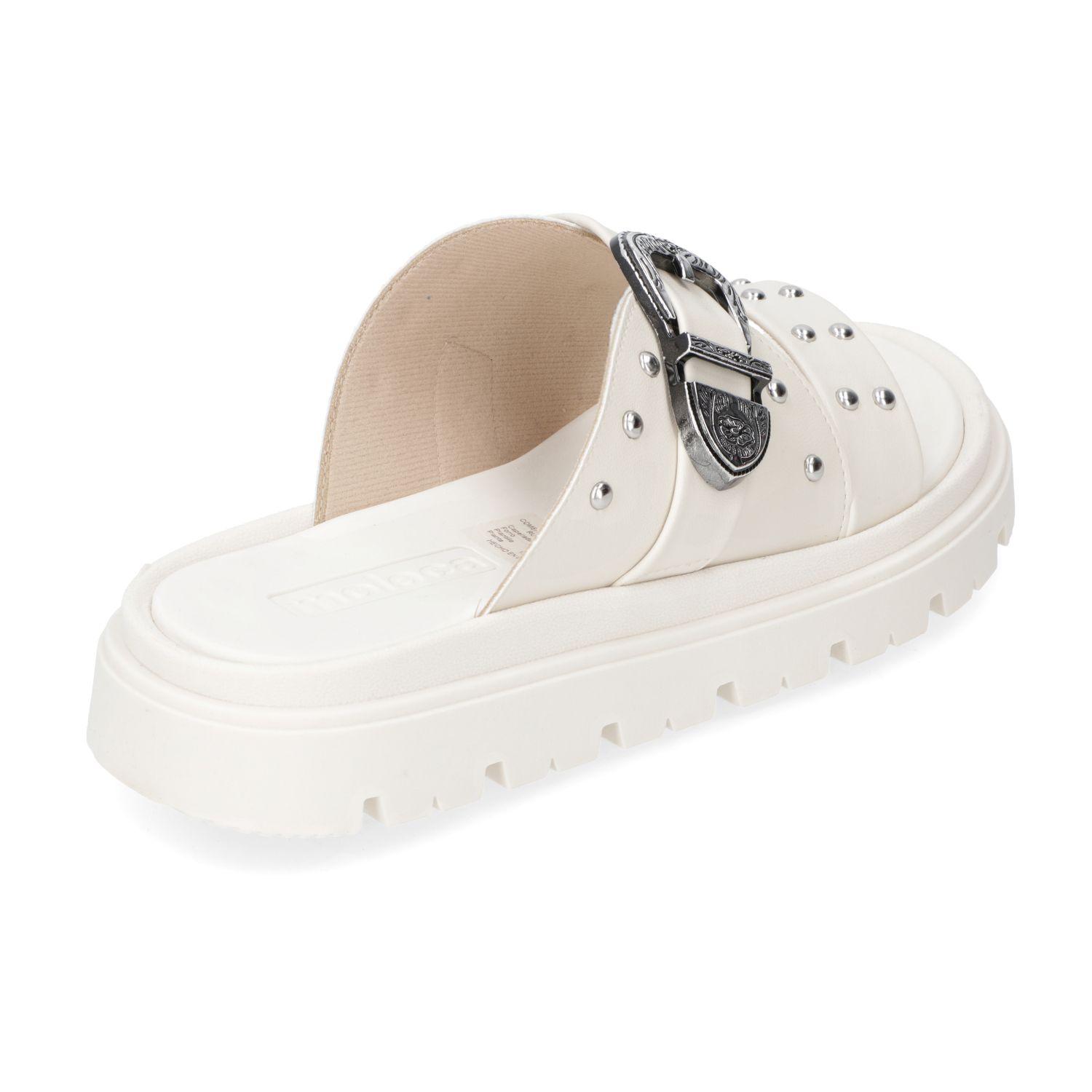 Sandalia Plana Moleca Blanco 15419-3