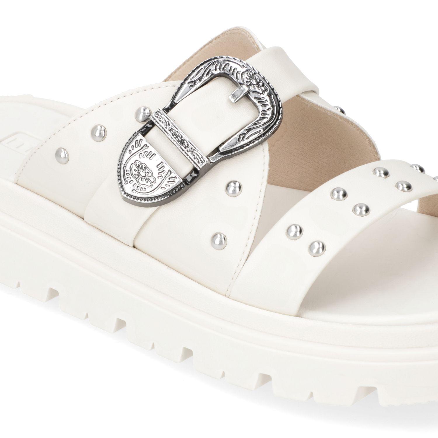 Sandalia Plana Moleca Blanco 15419-4