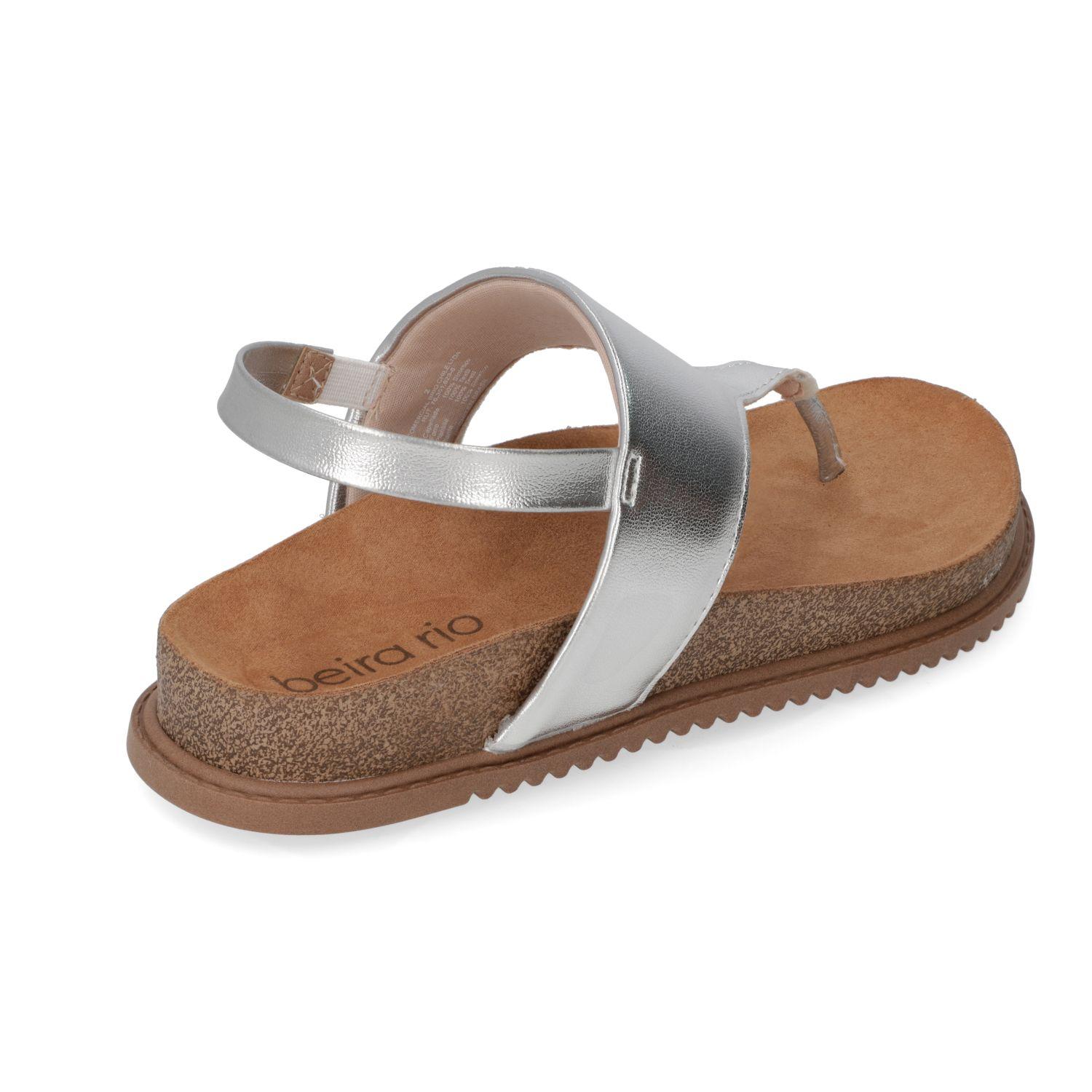 Sandalia Plana Beira Rio Plateado Metalico 14563-3