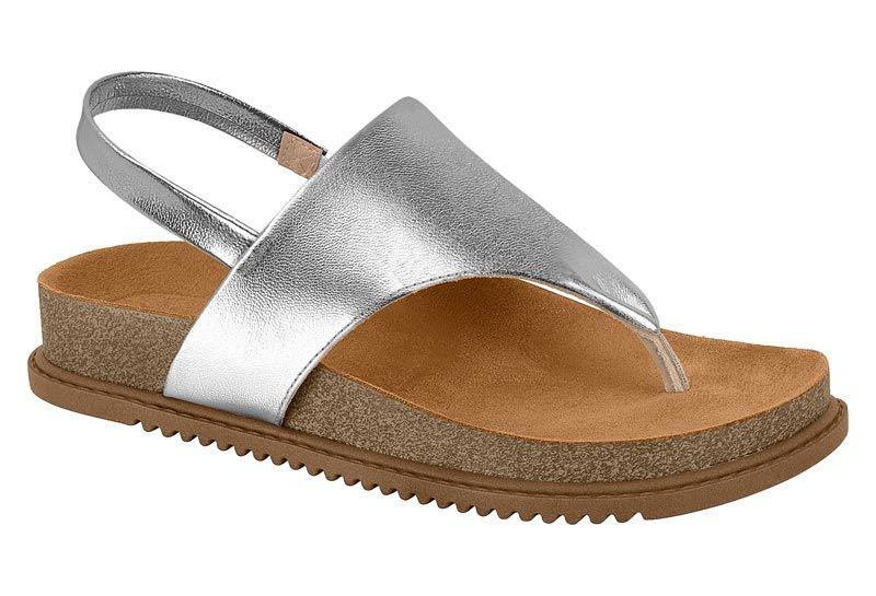 Sandalia Plana Beira Rio Plateado Metalico 14563-5