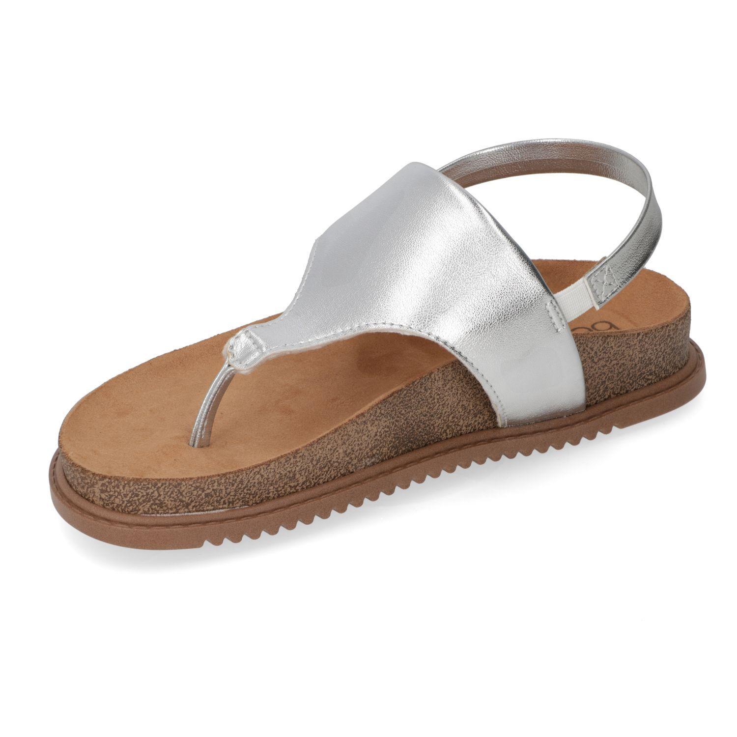 Sandalia Plana Beira Rio Plateado Metalico 14563-2