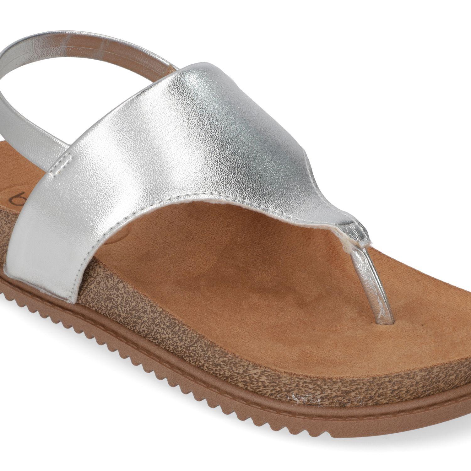 Sandalia Plana Beira Rio Plateado Metalico 14563-4