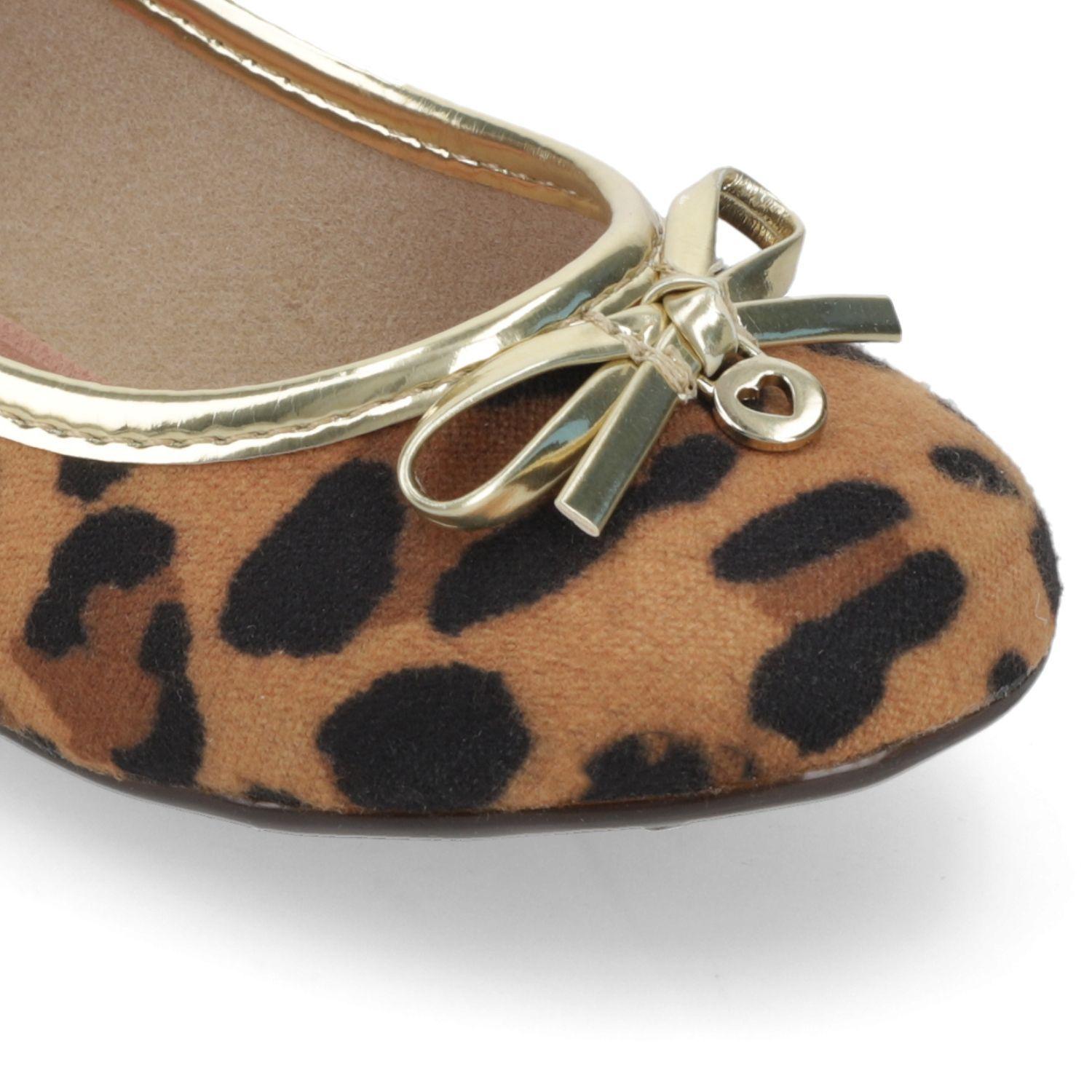 Ballerina Niña Animal Print con Detalles Dorados Molekinha-5
