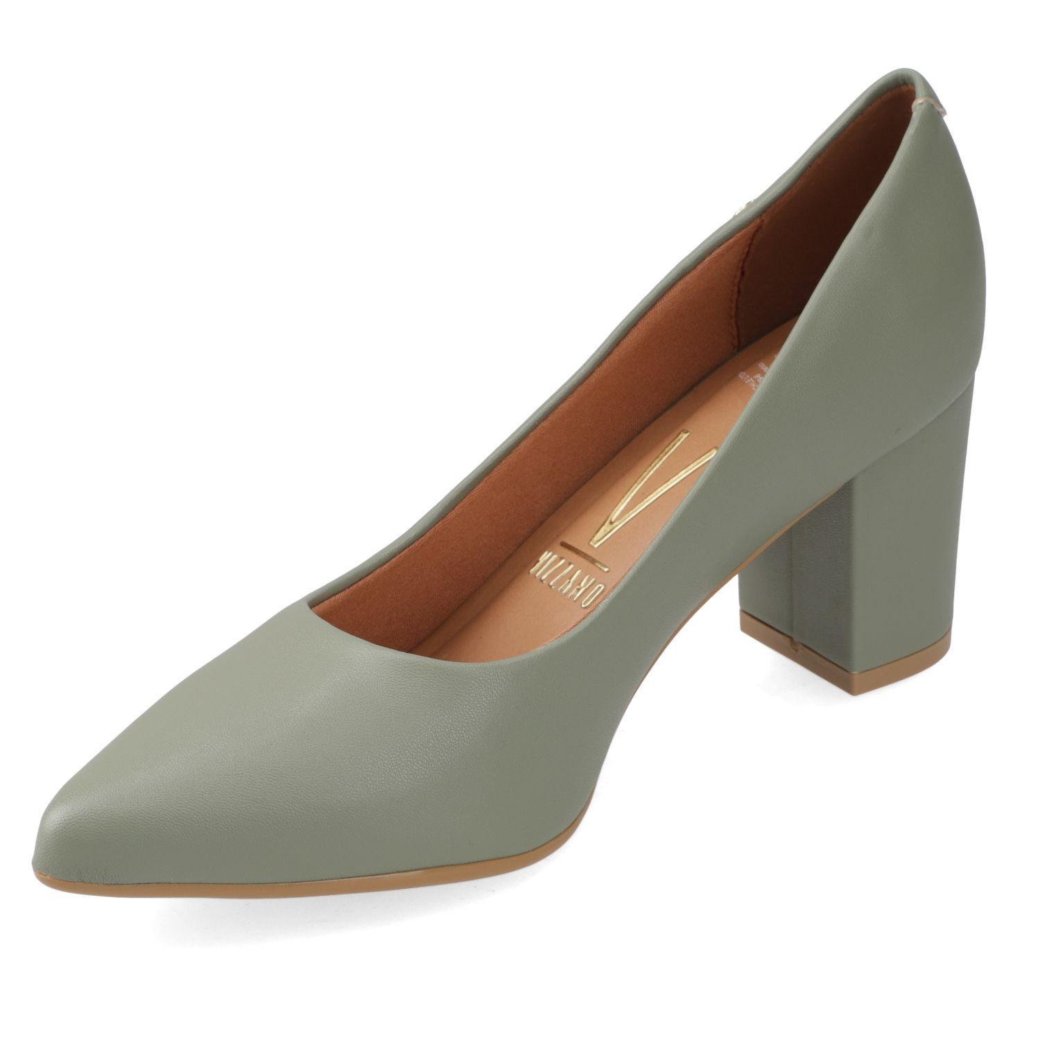 Zapato Taco Vizzano Verde Taco 10 Cm Efecto Cuero  Verde 1291 Pelica-2