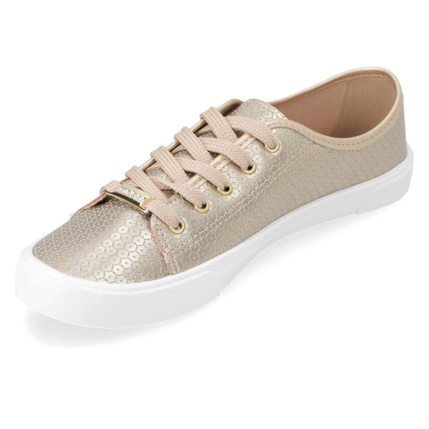Zapatilla Mujer Moleca Casual Dorada-2